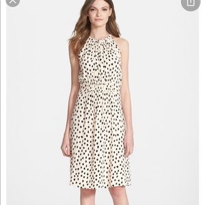 Leopard print cream crepe Kate spade dress